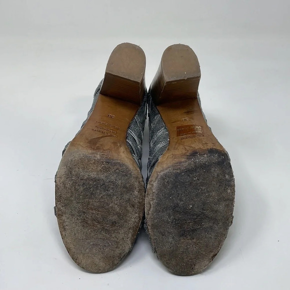 RON WHITE Sandals Silver Metal Ankle Strap Italy Size 38 - Picture 3 of 10